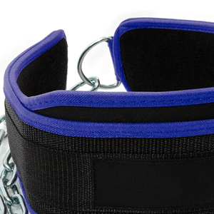 Neoprene Weight Lifting Waist Support <b>Belt</b> With Chain Adjustable For Strength Training Unisex Black Blue - Product Image 6