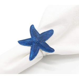 Ronds de serviette bleus au design côtier, parfaits pour une ambiance nautique. Ces modèles s'adaptent bien aux fêtes à thème et à la décoration de bord de mer. - Product Image 2