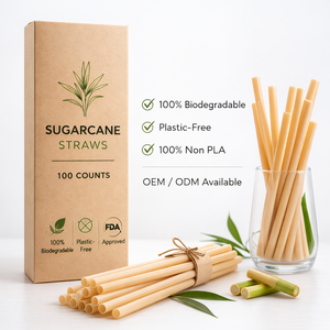 Pajitas de Caña de Azúcar 100% Naturales Personalizadas de Vietnam, Pajitas Desechables de Viaje de Alta Calidad de Vietnam - Product Image 1