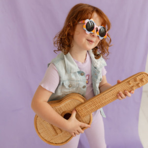 Guitarra de juguete de ratán tejida a mano para la educación musical de los niños, juguetes musicales para niños, guitarras de juego de alta calidad - Product Image 5