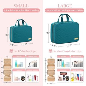 Borsa da Toilette Spaziosa da Appendere con Gancio, Essenziale per Viaggi, Borsa e Astuccio per Cosmetici - Product Image 3