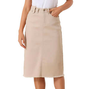 Jupe en jean pour femme, taille haute, en coton respirant, grande taille, dernière collection, en vente en ligne à bas prix - Product Image 1