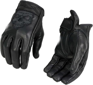 Samroz Sports Men's Black Cowhide Leather Gauntlet Motorcycle Hand <b>Gloves</b> - Product Image 1
