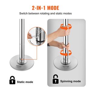 Professionale 45mm resistente in acciaio inox Pole dance Kit portatile palo rimovibile regolabile in altezza per esercizi di Fitness - Product Image 3