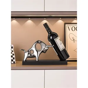 ZAHID EXPORTS ZE-3600M Farmhouse Metal Bull <b>Wine</b> Holder Stand Shape Waterproof 5L Capacity for Kitchen Counter Decorative Bottle - Product Image 1