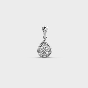 Pendentif solitaire en diamant de laboratoire rond certifié IGI en or blanc/jaune et rose 14 carats, pendentif minimaliste en forme de goutte d'eau pour femmes - Product Image 6
