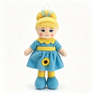 customized Mini hanging rag <b>doll</b>,blonde hair bun cloth <b>doll</b>,sunflower plush girl <b>doll</b>,fabric <b>doll</b> ornament,stuffed rag <b>doll</b> - Product Image 4