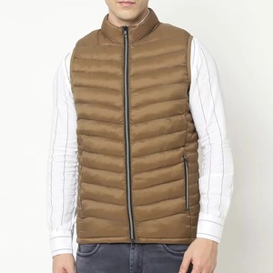 Customized Fashionable Hooded Puffer Vest <b>Men</b> High Quality Breathable Eco-Friendly Waterproof <b>Canvas</b> Outerwear Winter - Product Image 1