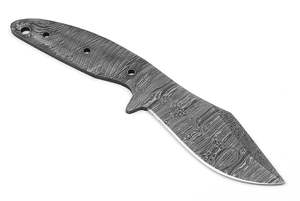 Hand Forged Damascus Steel Blank Blade Kit Full Tang Fixed Blade DIY Utility Knife Making Blades with Handle <b>Scale</b> and Pins - Product Image 4