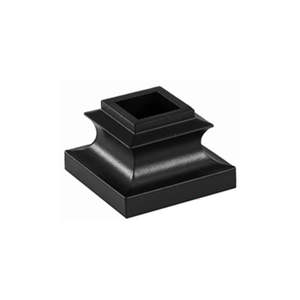 Base Plana Moderna para Barandales BH, Zapatas de Aluminio para Balaustres de Escaleras, 1 Año de Garantía, Acabado Negro Mate, Resistente al Agua - Product Image 1