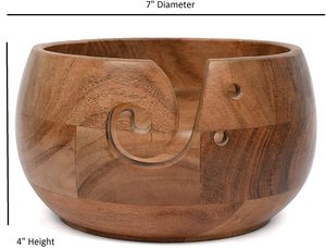 Bol à fil en bois fait main à prix d'usine, avec trous en spirale sculptés, en bois massif, pour le rangement du fil à tricoter, fournitures d'artisanat - Product Image 4