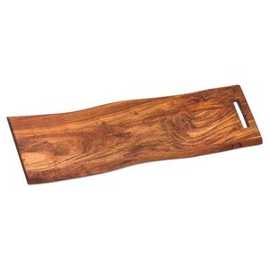 Planche à découper rectangulaire grande en acacia avec poignée, compatible lave-vaisselle, pour comptoir de cuisine, antidérapante, logo personnalisé - Product Image 3