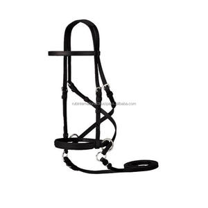 Bridas de caballo de cuero inglés italiano de alta calidad, negras con diseño de cristal negro y Sier, brillo portátil para montar - Product Image 2