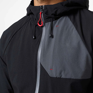 Chándal deportivo para hombre en contraste de color NEGRO con bolsillo con cremallera oculta, puños elásticos, cintura elástica de tela y chándal para gimnasio. - Product Image 5