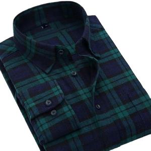 Anti-boulochage Dernier modèle Chemise décontractée en flanelle pour homme Coton de qualité supérieure à manches longues Respirant Qualité d'exportation Service OEM Prix - Product Image 2
