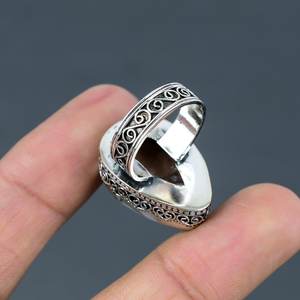 แหวนโอปอลสีชมพูวินเทจทรงหยดน้ำ เงินแท้ 925 ไซส์ 7.25 ทำด้วยมือ เครื่องประดับพลอยธรรมชาติ ของขวัญสำหรับเธอ - Product Image 5