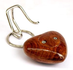 Classic Wooden Heart Shape <b>Memorial</b> Cremation <b>Keepsake</b> Urn Ash Holder Crafted With Fine Artistic Detailing Finish - Product Image 2