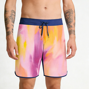 Shorts de playa de primera clase para hombre, elásticos, de gimnasio, de spandex y poliéster, con bolsillo, de secado rápido y transpirables. - Product Image 3