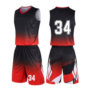 Conjunto de Camiseta de Baloncesto Unisex, Estampado por Transferencia de Calor, Absorbe la Humedad, 100% Poliéster, Sin Mangas, Cuello en V, Cintura Elástica - Product Image 2