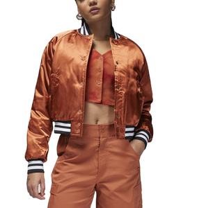 Veste universitaire en soie de qualité supérieure pour femmes, col en tricot côtelé, veste en satin, vêtements personnalisés avec étiquette privée, usine de vêtements - Product Image 1