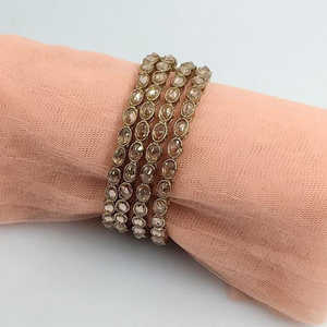 Ensemble de bijoux tendance plaqué or Bracelets élégants en pierre de cristal - Product Image 1
