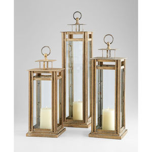 Lanterne suspendue en acier inoxydable et verre au design élégant, plaquée or, pour la maison, le jardin, l'extérieur, la décoration de Noël - Product Image 5