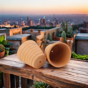 Pots à fleurs en terre cuite orange écologiques, classiques, légers et durables, petits pots miniatures pour la décoration de la maison et du jardin - Product Image 3