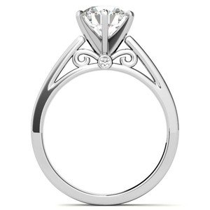 Cut Moissanite 7mm Prong Set <b>Ring</b> 925 Sterling <b>Silver</b> Rhodium Plated Luxury <b>Solitaire</b> Engagement Wedding Promise Bridal - Product Image 4