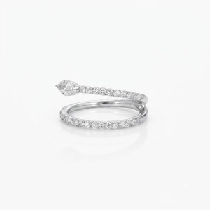 Marquise & Round Cut Lab Created Diamond Wrap Ring IGI Certified Minimalist Engagement Ring 10K 14K 18K Solid Gold Elegant Ring - Product Image 3