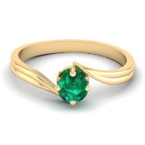 แหวนเพชรทรงกลมเจียระไนแบบบริลเลียนต์ 0.5 กะรัต ประดับมรกตทองคำขาว 14K ยี่ห้อ REYES สำหรับผู้หญิง เครื่องประดับอัญมณีชั้นดี - Product Image 6