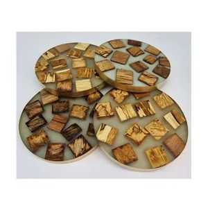 ที่รองแก้วไม้เรซินทำด้วยมือมาใหม่จานรองแก้วเครื่องดื่มทนทานพรีเมียมตกแต่งโต๊ะในบ้านแบบทันสมัย - Product Image 2