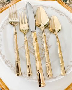 Cuillères de service en métal style vintage Golden Branch Design, ensemble de couverts finition miroir haute brillance - Product Image 6
