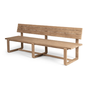 Outdoor Wooden Garden <b>Bench</b> with Backrest for Two People Modern Style Durable Solid <b>Wood</b> Park Furniture - Product Image 1