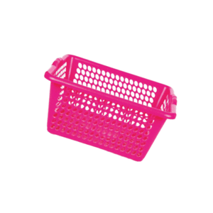 Cesta multiusos de plástico para almacenamiento doméstico, hecha en India, organizador duradero y ligero. - Product Image 3