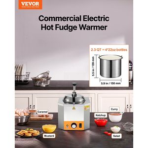 Dispenser Elettrico Commerciale per Formaggio da 2.4L, Pompa Riscaldante in Acciaio Inossidabile con Temperatura Regolabile 86-230F, Scaldafonduta e Dispenser per Bevande - Product Image 2