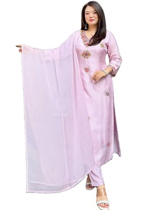 สินค้ามาใหม่ผ้าไหมชานเดอรี100% วิสคอสแท้ผ้าปักสีชมพูดีไซน์ใหม่ล่าสุดราคาไม่แพง - Product Image 1