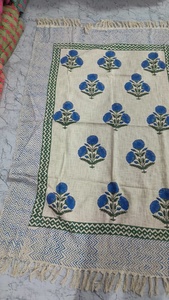 ผ้าห่มชายหาดพิมพ์ลายดอกไม้สวยงามทันสมัย ทำมือด้วยเทคนิคการพิมพ์บล็อกแบบคัดดี ผ้าฝ้าย 100% เหมาะสำหรับปิกนิก - Product Image 2