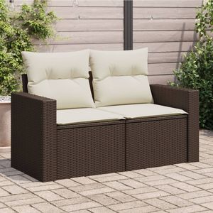 Canapé de jardin réglable 2 places en polyrotin marron, confortable et au design élégant - Product Image 1
