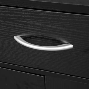Mobile da Bagno in MDF Nero con Ante Doppie in Triamina e Cinque Cassetti, Armadietto da Cucina RT - Product Image 5