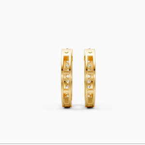 Boucles d'oreilles clous classiques pour femme JEWELLERY PLANET, plaquées or jaune, diamant de laboratoire taille ovale couleur F, pureté 14k-22k - Product Image 2