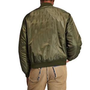 Chaqueta Bomber Verde Oliva para Hombre, Cuello Alto, Cierre de Botones a Presión, Chaqueta Casual de Primavera - Product Image 4