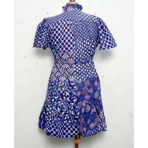 Indian handmade cotton stylish short party wear dress floral printed bride gift <b>personalized</b> woman fashion dress From India - Product Image 6