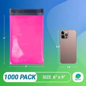 Rosa caldo Poly mailer 6X9 pollici 1000 pacchetto di borse di spedizione impermeabili nastro adesivo elasticizzato buste per la spedizione per abbigliamento - Product Image 2