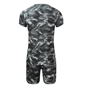 Ensemble T-shirt et short d'été pour homme, respirant, vintage, deux pièces, imprimé par sublimation, couleur unie, grande taille, prix de gros personnalisé - Product Image 4
