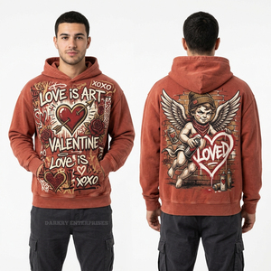 Sudadera con Capucha Personalizada Morada Vintage con Estampado de Rosa Caballero para Hombre, de Alta Calidad, con Gráfico Romántico, Estilo Urbano, Proveedor Mayorista - Product Image 2