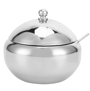 Pots à sucre en acier inoxydable de qualité supérieure, récipients à épices de cuisine, sucrier avec couvercle et cuillère - Product Image 6