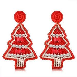 Cadeau de Noël fait main, léger, en perles de rocaille rouges et vertes, accessoires de fête, bijoux festifs par MULTI CRAFT - Product Image 3