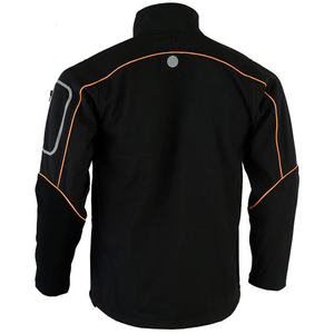 Men's Black <b>Soft</b> <b>Shell</b> <b>Hooded</b> <b>Jacket</b> Stand Collar Full Zip Waterproof Windproof Wool Liner Winter Sporty Outerwear - Product Image 4