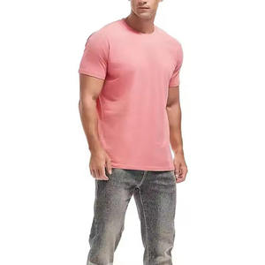 Camiseta de Manga Corta para Hombre, Cuello Redondo, Color Rosa, Tejido de Punto, Corte Regular, 100% Algodón Jersey - Product Image 2