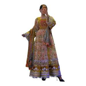 Royal Traditional Afghan <b>Dress</b> Bright Solid Color Afghan Kuchi <b>Dress</b> Geometric Embroidery Matching Dupatta Casual <b>Dresses</b> - Product Image 1